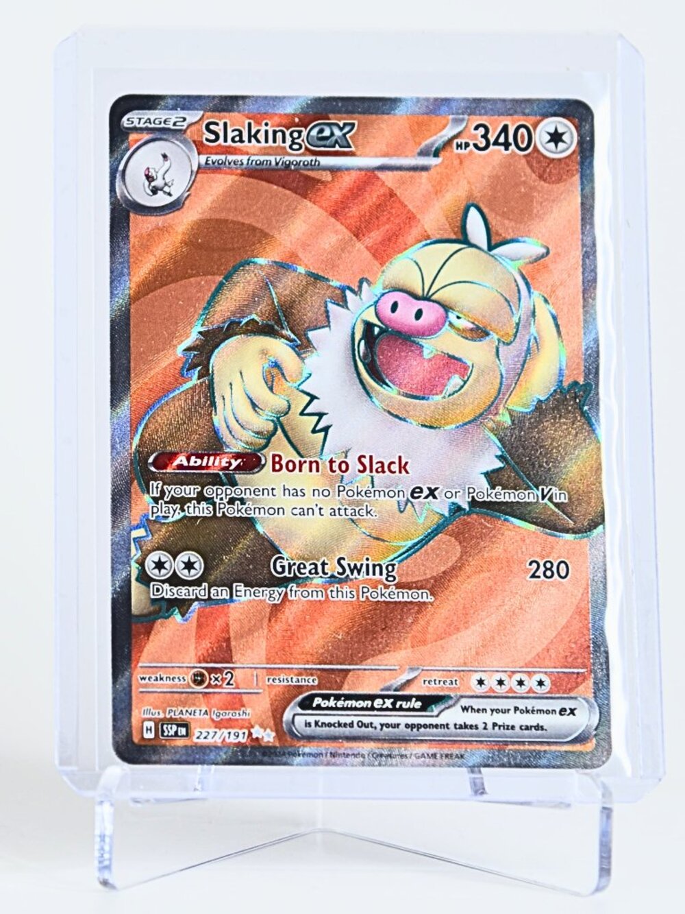 Pokemon Card Slaking 227/191 EX Ultra Rare Holo Surging Sparks